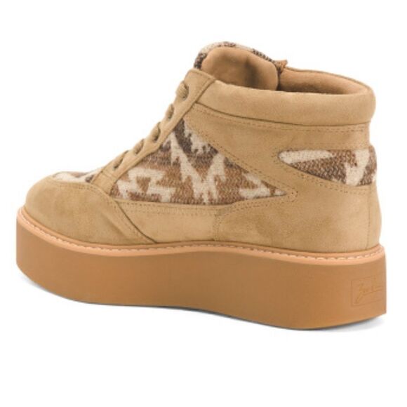 ZODIAC Siona Faux Suede Platform Booties Southwestern Print Elmwood Tan 7.5 NEW - Picture 2 of 10